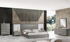 Victoria 6 Piece Queen Bedroom Set In Melamine And Grey - 18699-Q-6Set | J&M