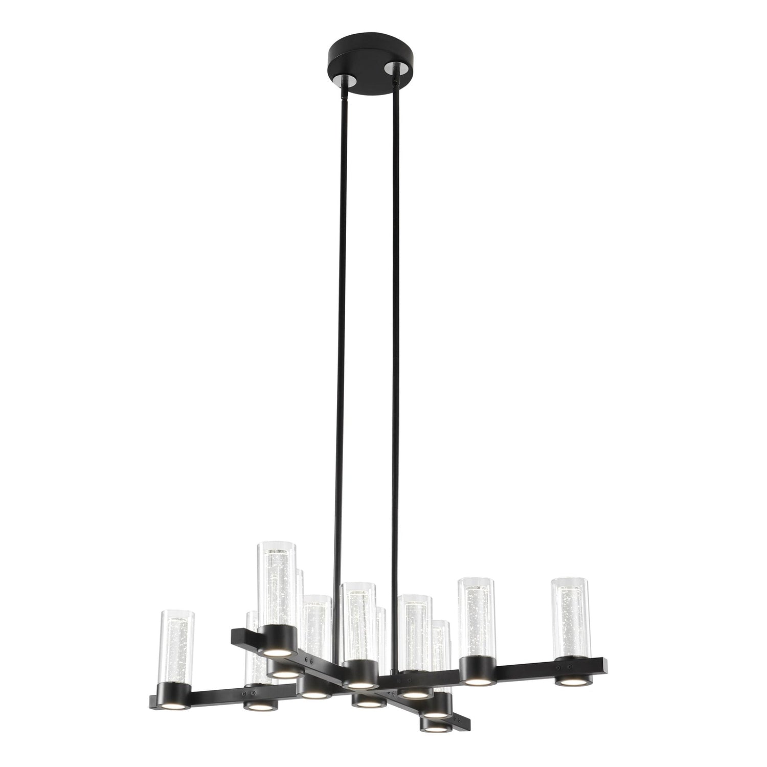 Victory 12 Light Chandelier //  Matte Black - Home Elegance USA