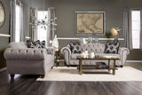 Viviana Transitional Sofa and Loveseat in Gray Linen-like Fabric by Furniture of America Furniture of America