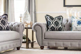 Viviana Transitional Sofa and Loveseat in Gray Linen-like Fabric by Furniture of America Furniture of America