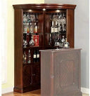 Voltaire Cherry Corner Curio Bar Home Bar Storage CR142 | FOA