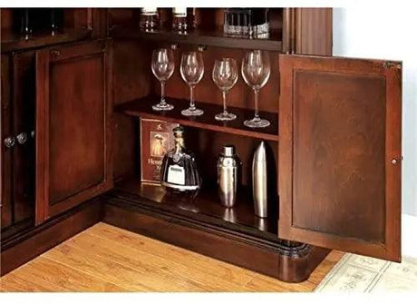 Voltaire Cherry Corner Curio Bar Home Bar Storage CR142 | FOA