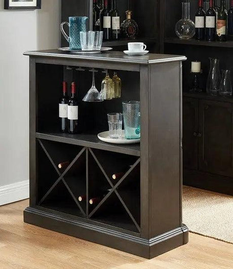 Voltaire Cherry Corner Curio Bar Home Bar Storage CR142 | FOA