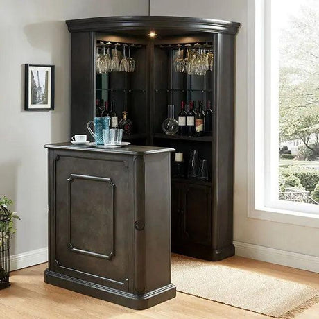Voltaire Cherry Corner Curio Bar Home Bar Storage CR142 | FOA