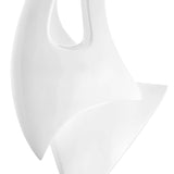 White Sail Floor Sculpture With Black Stand, 70" Tall - Home Elegance USA