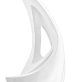 White Sail Floor Sculpture With Black Stand, 70" Tall - Home Elegance USA