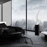 White Sail Floor Sculpture With Black Stand, 70" Tall - Home Elegance USA