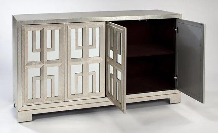 Artmax Buffet 4477-S1 in modern metallic finish. Dimensions: 68″W × 18″D × 38″H. Contemporary storage cabinet ideal for dining rooms, living spaces, or entryways.