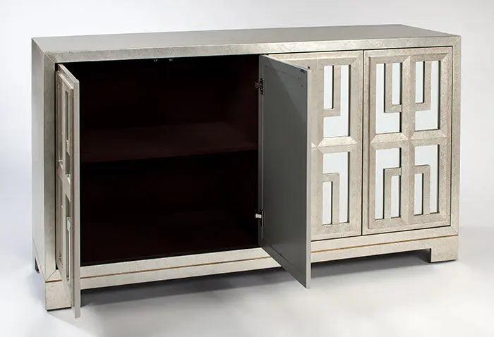 Artmax Buffet 4477-S1 in modern metallic finish. Dimensions: 68″W × 18″D × 38″H. Contemporary storage cabinet ideal for dining rooms, living spaces, or entryways.