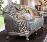 Zara Traditional Sofa and Loveseat in Silver Wood Finish by Cosmos Furniture Cosmos Furniture