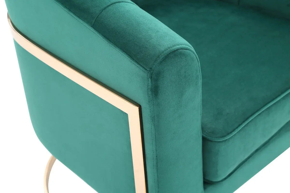 Vig Furniture - Modrest Trask Modern Green Velvet & Rosegold Accent Chair - Vgvca016-Grn