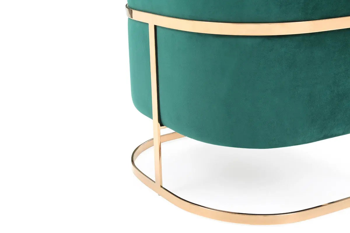 Vig Furniture - Modrest Trask Modern Green Velvet & Rosegold Accent Chair - Vgvca016-Grn