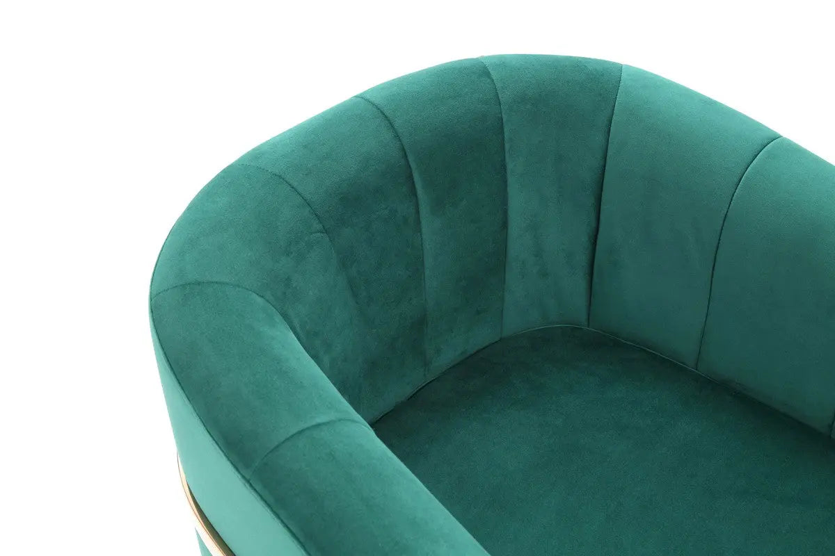 Vig Furniture - Modrest Trask Modern Green Velvet & Rosegold Accent Chair - Vgvca016-Grn