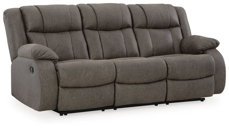 First Base - Gunmetal - 3 Pc. - Reclining Sofa, Reclining Loveseat, Rocker Recliner - Home Elegance USA