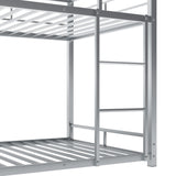 Metal Twin Size Triple Bunk Bed, Silver - Home Elegance USA