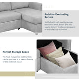 83" Modern Convertible Sleeper Sofa Bed with Storage Chaise,Gray(Old Sku:SG000346AAA) - SG000700AAE - image - 5