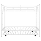 Twin over Twin Bunk Bed with Trundle, White(OLD SKU:MF192387AAK) - Home Elegance USA