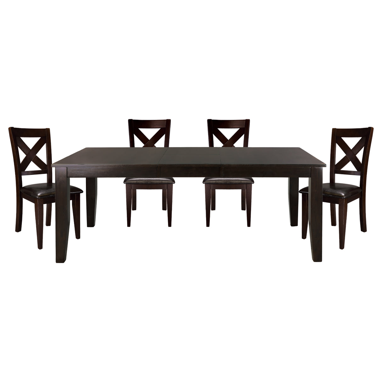 Casual Dining Warm Merlot Finish 1pc Dining Table with Self-Storing Extension Leaf Strong Durable Furniture - Home Elegance USA