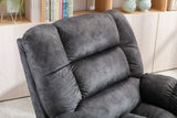 Massage Recliner Chair with Heat and Vibration, Soft Fabric Lounge Chair Overstuffed Sofa Home Theater Seating (Gray) Home Elegance USA