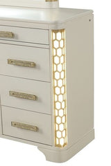 Jasmine Dresser with side LED lightning made with Wood in Beige - Home Elegance USA