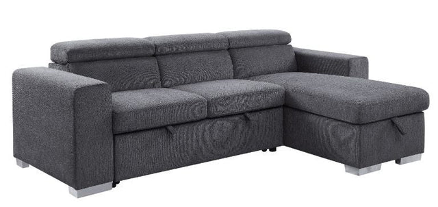 Natalie - Sectional Sofa - Gray Chenille - Home Elegance USA