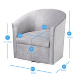 Eden Silver Swivel Chair - Home Elegance USA