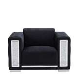 Single black velvet sofa Home Elegance USA