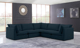 Mackenzie - Modular Sectional 5 Piece - Navy - Modern & Contemporary - Home Elegance USA