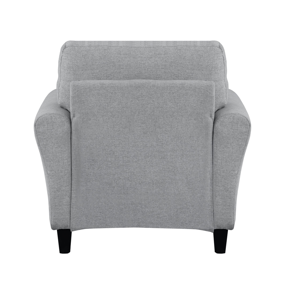 Modern 1pc Chair Dark Gray Textured Fabric Upholstered Rounded Arms Attached Cushion Transitional Living Room Furniture - Home Elegance USA