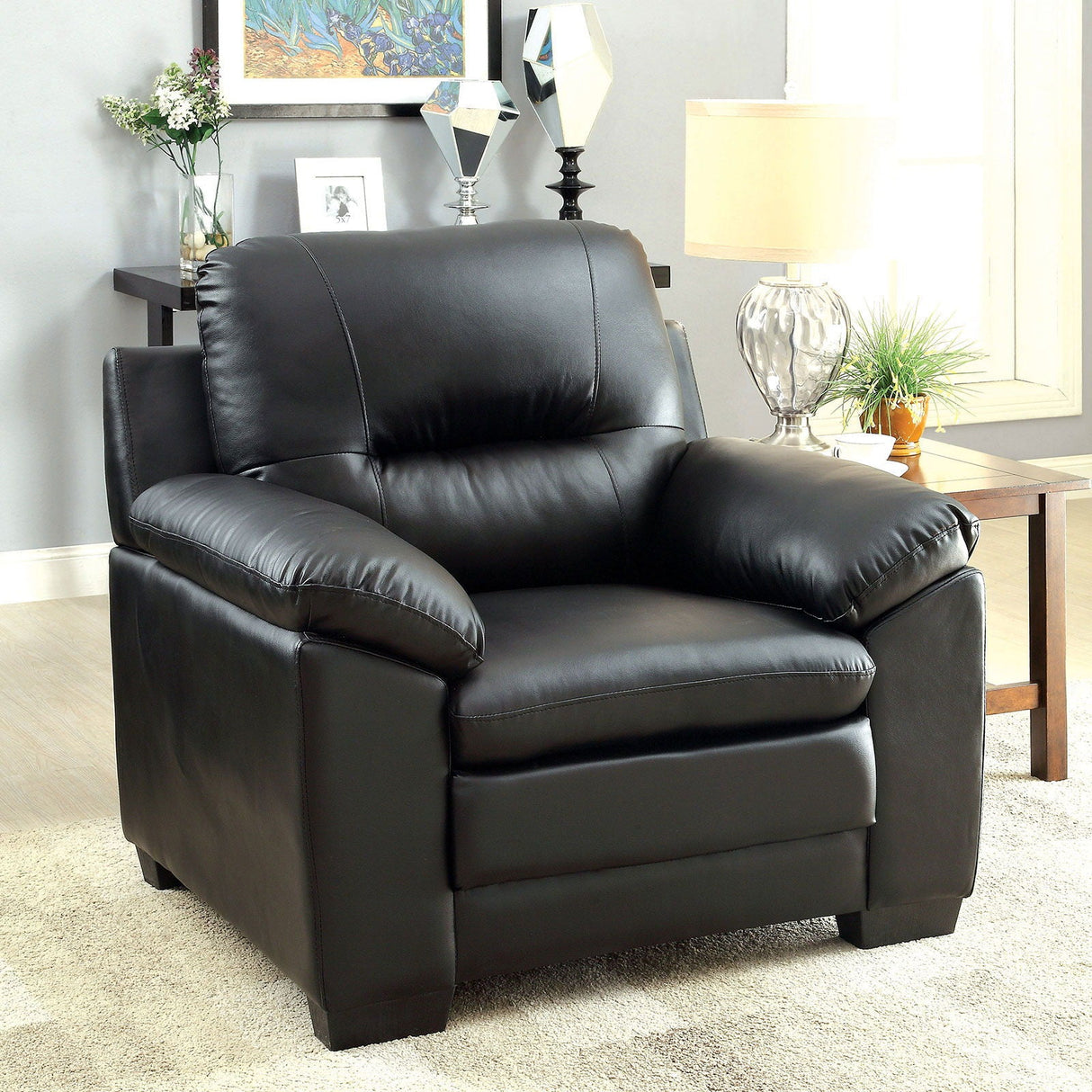 Parma - Sofa & Love Seat & Chair - Black - Home Elegance USA