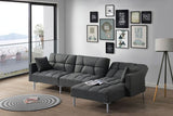 Duzzy - Sectional Sofa - Dark Gray Fabric - Home Elegance USA