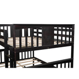 Full over Full Bunk Bed with Twin Size Trundle and Ladder-White(Old SKU: LP000204AAP) - Home Elegance USA