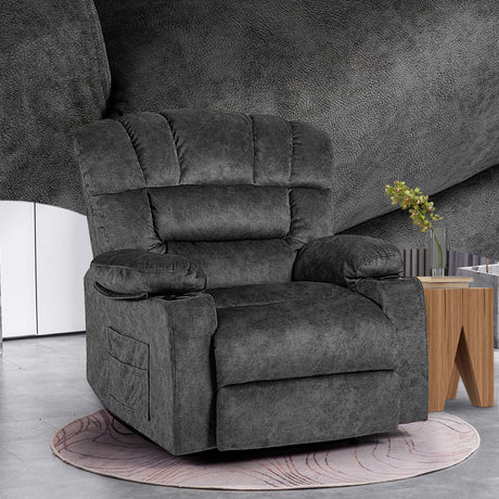 Oversized Recliner Chair Sofa with Massage and Heating Home Elegance USA
