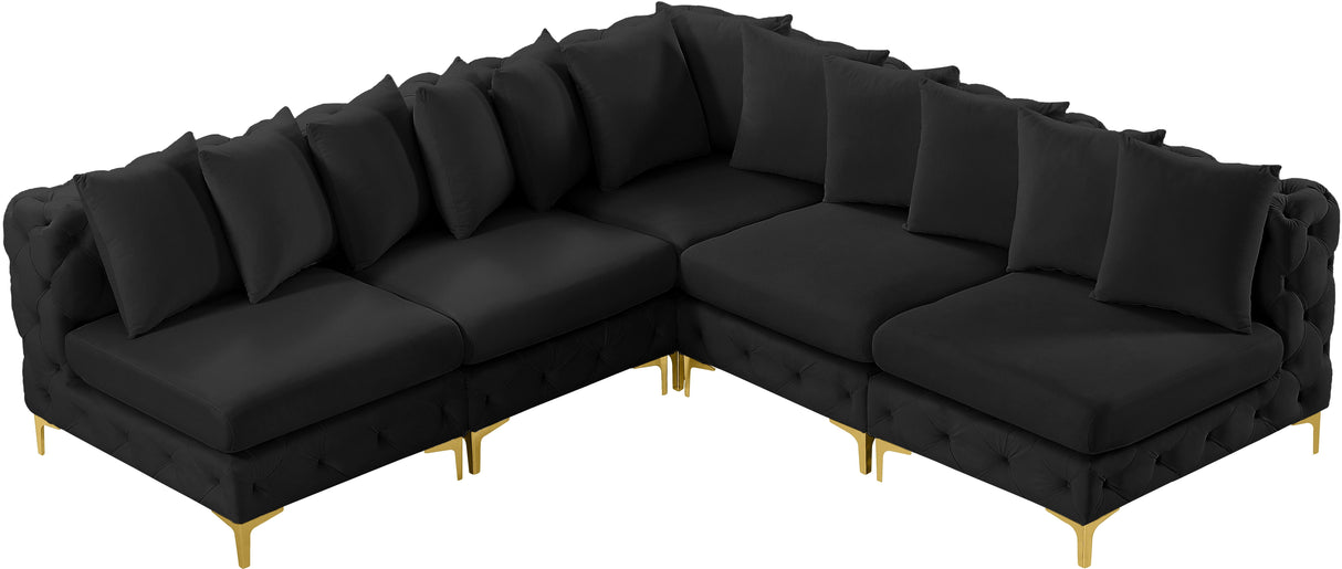 Tremblay - Modular Sectional 5 Piece - Black - Fabric - Modern & Contemporary - Home Elegance USA