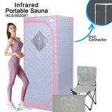 Portable Full Size Grey Infrared Sauna tent–Personal Home Spa, with Infrared Panels, Heating Foot Pad,Controller, Foldable Chair ,Reading light.Easy to Install.Fast heating, with FCC Certification