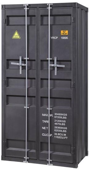 Acme Furniture - Cargo Wardrobe (Double Door) in Gunmetal - 37899