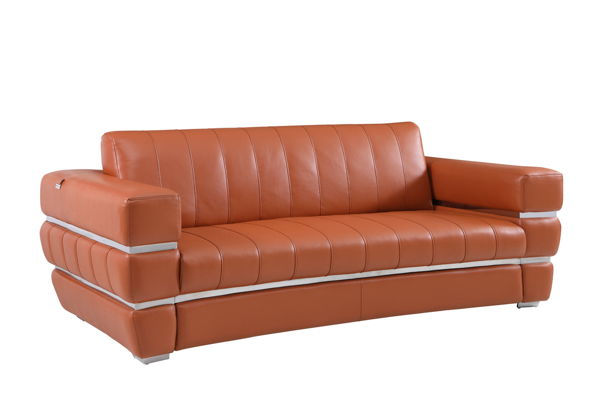 Global United Top Grain Italian Leather  Sofa - Home Elegance USA