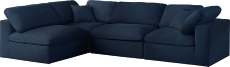 Serene - Cloud Modular Sectional 4 Piece - Navy - Home Elegance USA