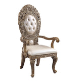 ACME Constantine Arm Chair (1Pc/1Ctn), PU, Brown & Gold Finish DN00479 - Home Elegance USA