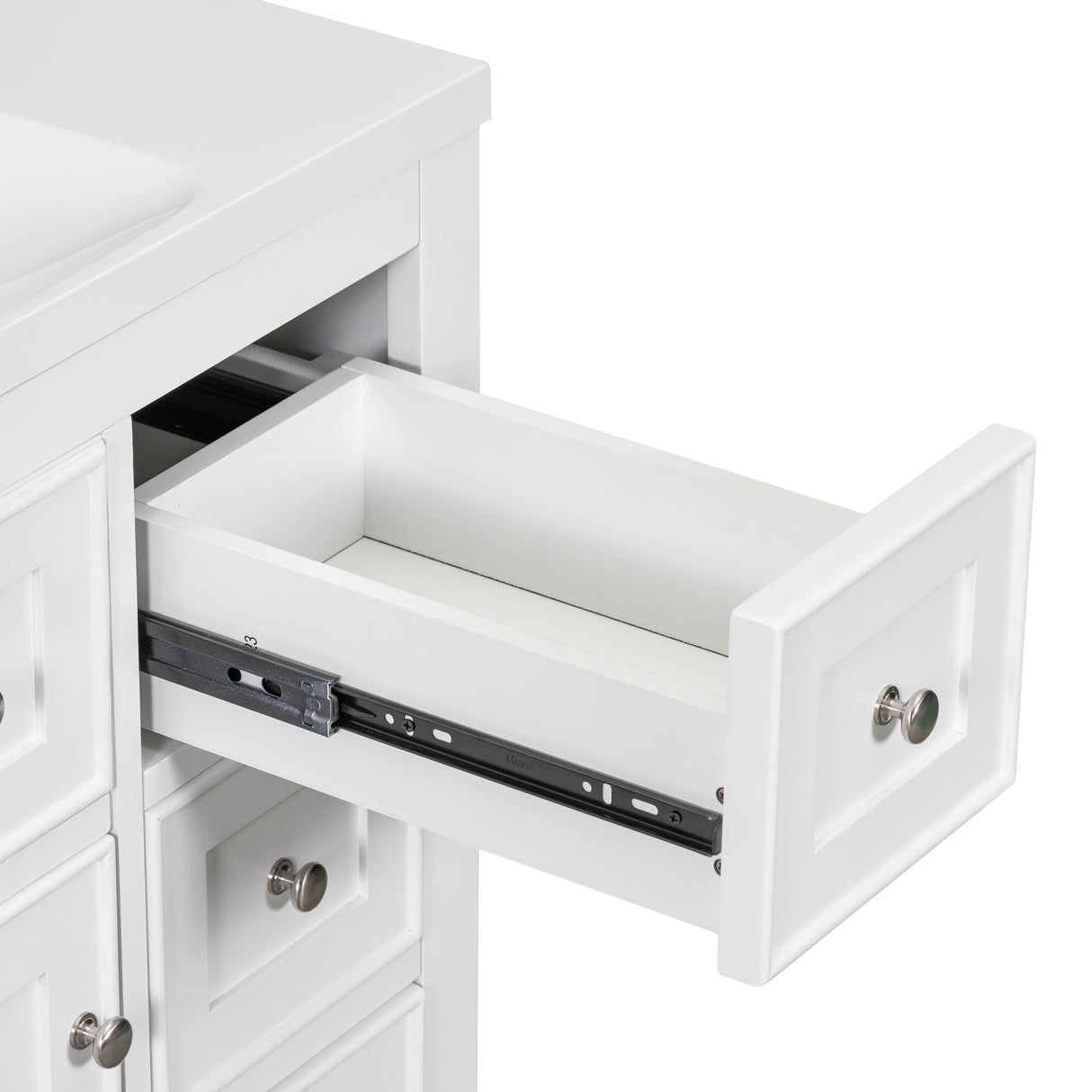 36" Bathroom Vanity with Sink Combo, One Cabinet and Six Drawers, Solid Wood and MDF Board, White - SY999404AAK - image - 29