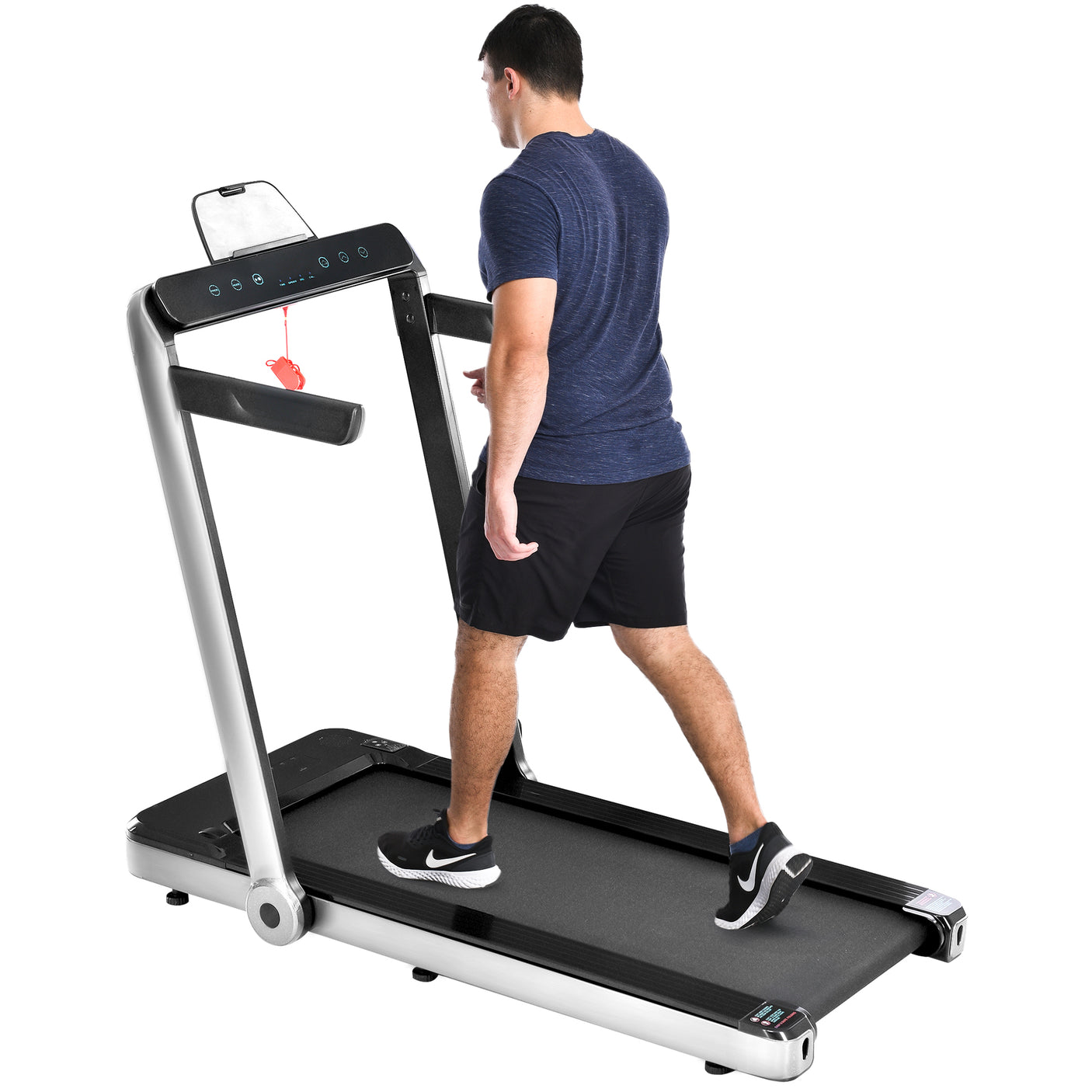 Folding Treadmill, Installation-Free Under Desk Electric Treadmill 2.5HP, with Bluetooth APP and speaker, Remote Control, Display, Walking Jogging Running Machine Fitness Equipment for Home Gym Office