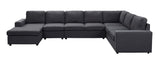 Hayden Modular Sectional Sofa with Reversible Chaise in Dark Gray Linen - Home Elegance USA