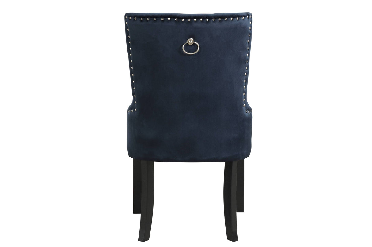 ACME Varian II Side Chair (1 Pc) in Black Velvet & BLACK & Sliver FINISH DN00592 - Home Elegance USA