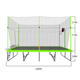 10ft by 17ft Rectangule Trampoline with Green Fabric Black Powder - coated Galvanized Steel Tubes with Basketball Hoop System Advanced Ladder - Trampolines - W550S00018 - image - 4