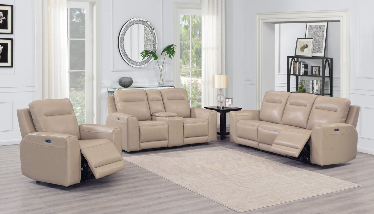 Transitional Leather Power Reclining Group - Style meets Comfort - Top-Grain Leather, Dual Power Footrest and Articulating Headrest - Luxurious Seating Home Elegance USA