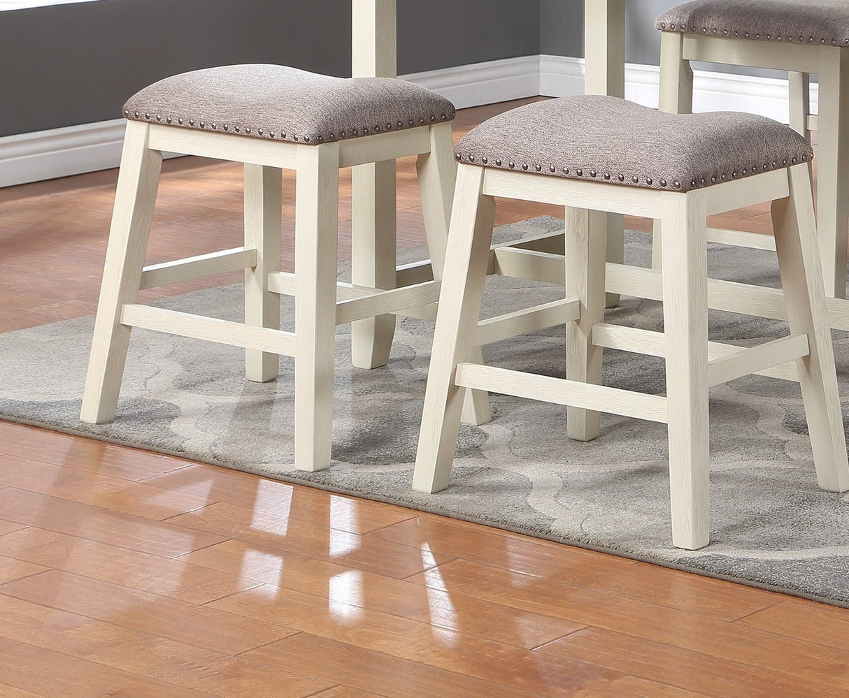 Modern Contemporary 5pc Counter Height High Dining Table w Storage Shelves High Chairs And Stools Wooden Kitchen Breakfast Table Dining Room Furniture - Home Elegance USA