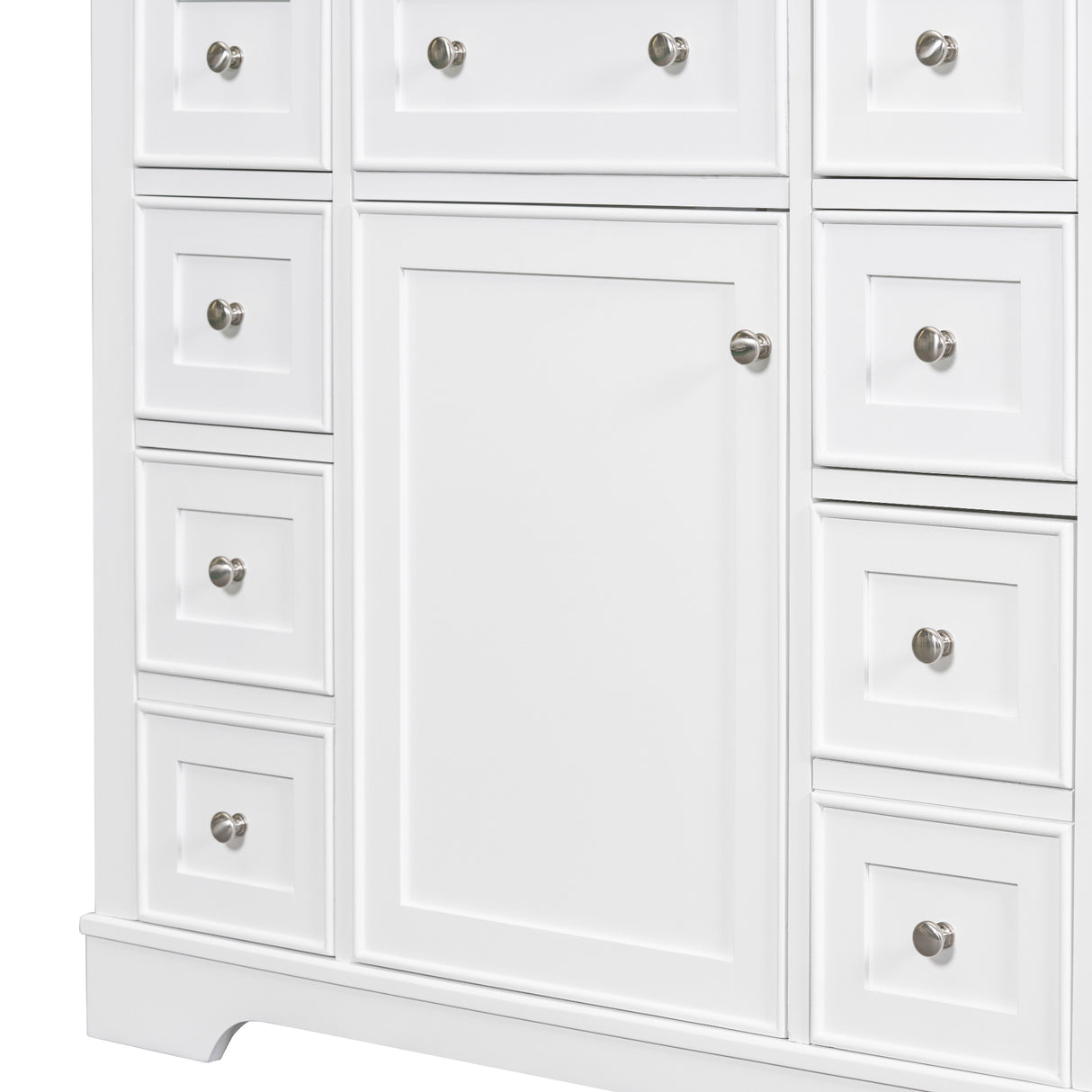 36" Bathroom Vanity with Sink Combo, One Cabinet and Six Drawers, Solid Wood and MDF Board, White - SY999404AAK - image - 31