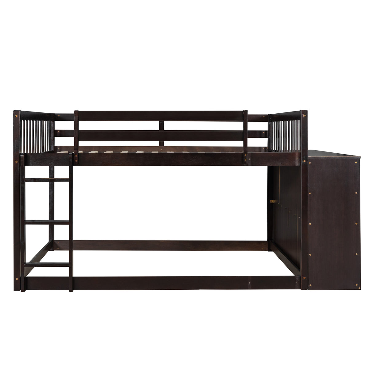 Full over Full Bunk Bed with 4 Drawers and 3 Shelves-Espresso - Home Elegance USA