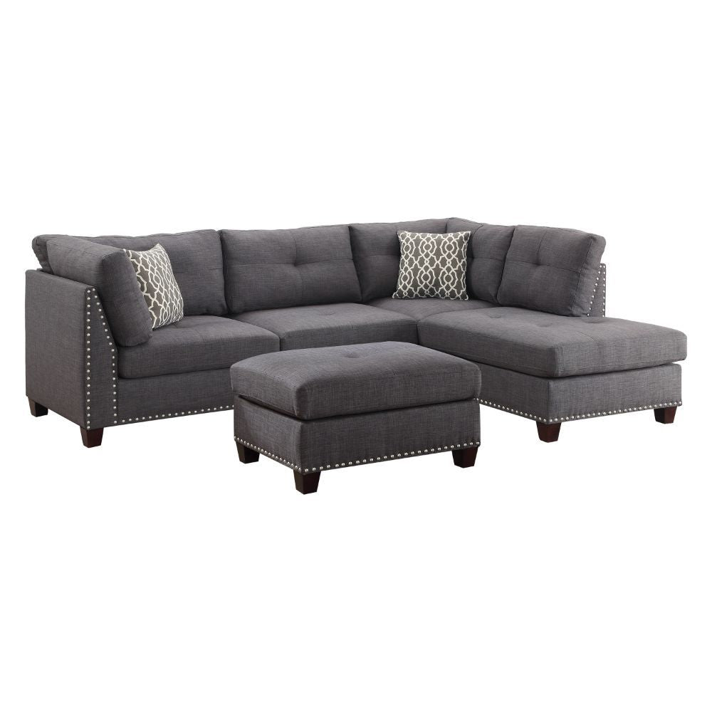 Laurissa - Sectional Sofa & Ottoman (2 Pillows) - Home Elegance USA