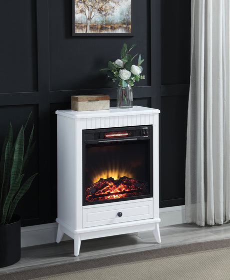 ACME Hamish Fireplace in White Finish AC00850 Home Elegance USA